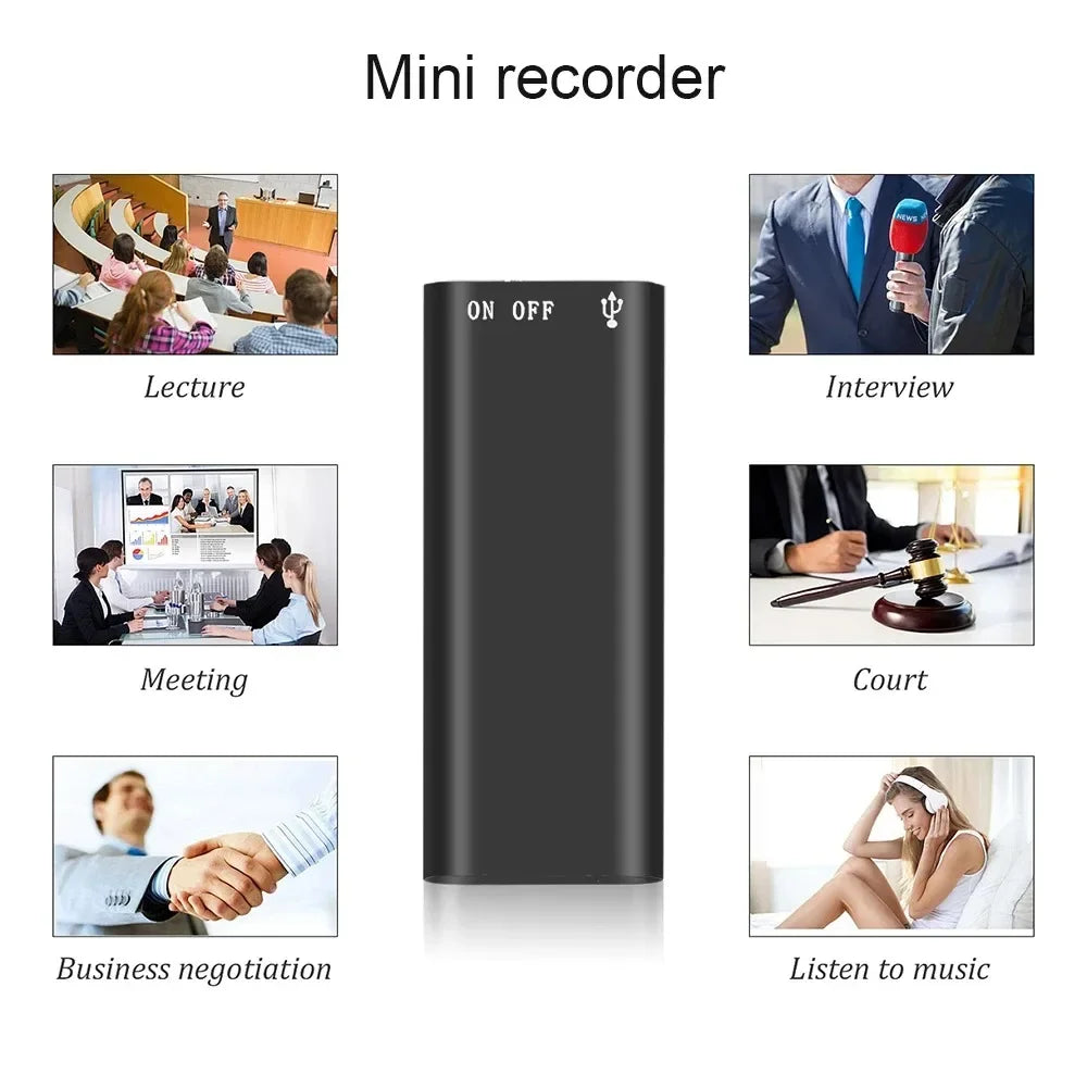 Tape recorder 3-in-1 Mp3 Player Professional Voice Digital Audio Mini Voice Recorder 192Kbps Recording WAV Audio Recorder
