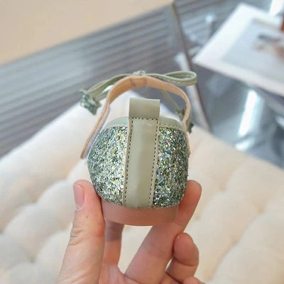 Children's Leather Shoes New Spring Autumn Ballet Flats for Girls Sequins Princess Versatile Kids Fashion Causal Catwalk Shoes