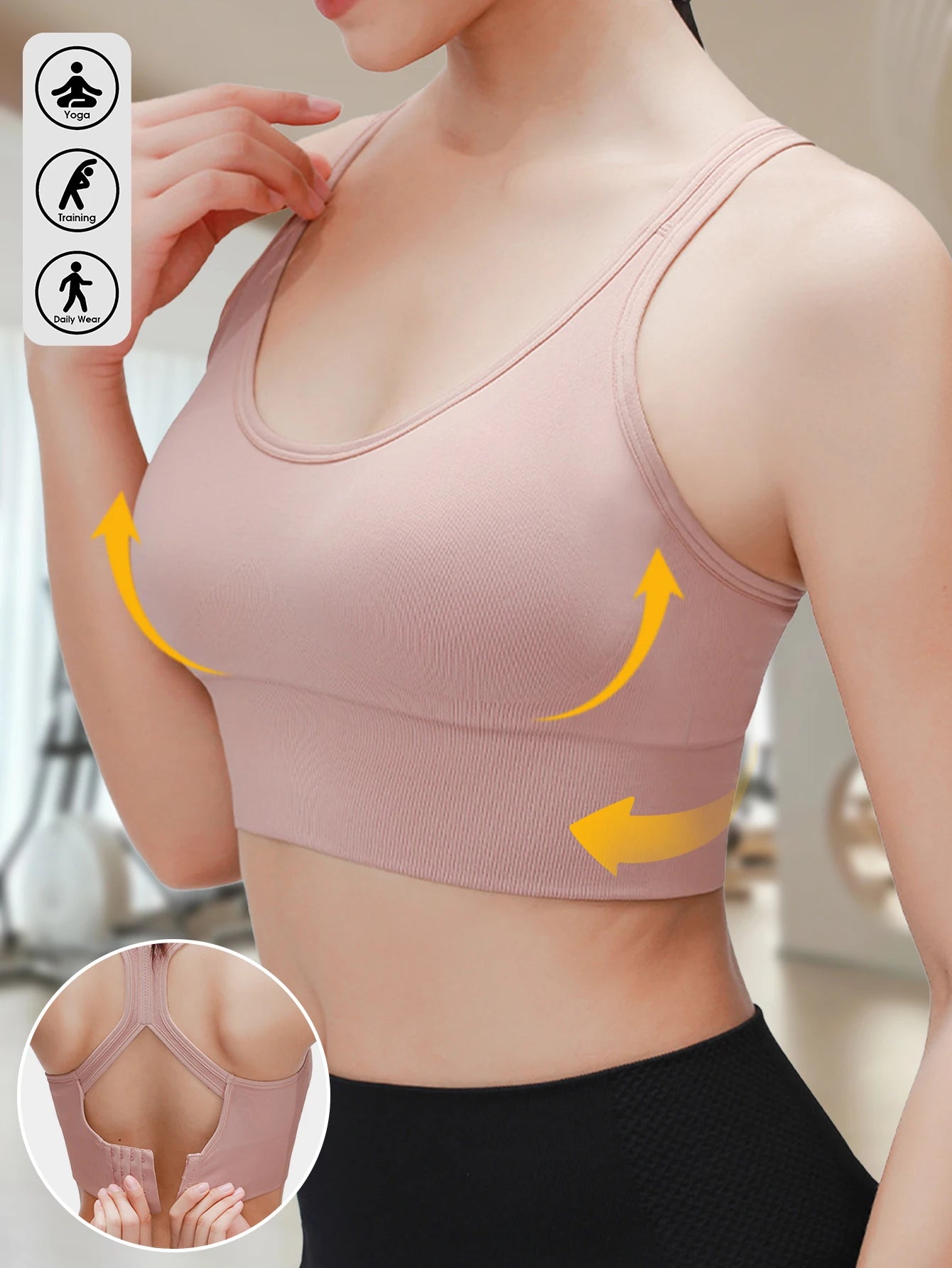 Sexy Padded Women's Sports Bra Crisscross Back Sports Bra Running Fitness Breathable Comfortable Shaping Sports Bra