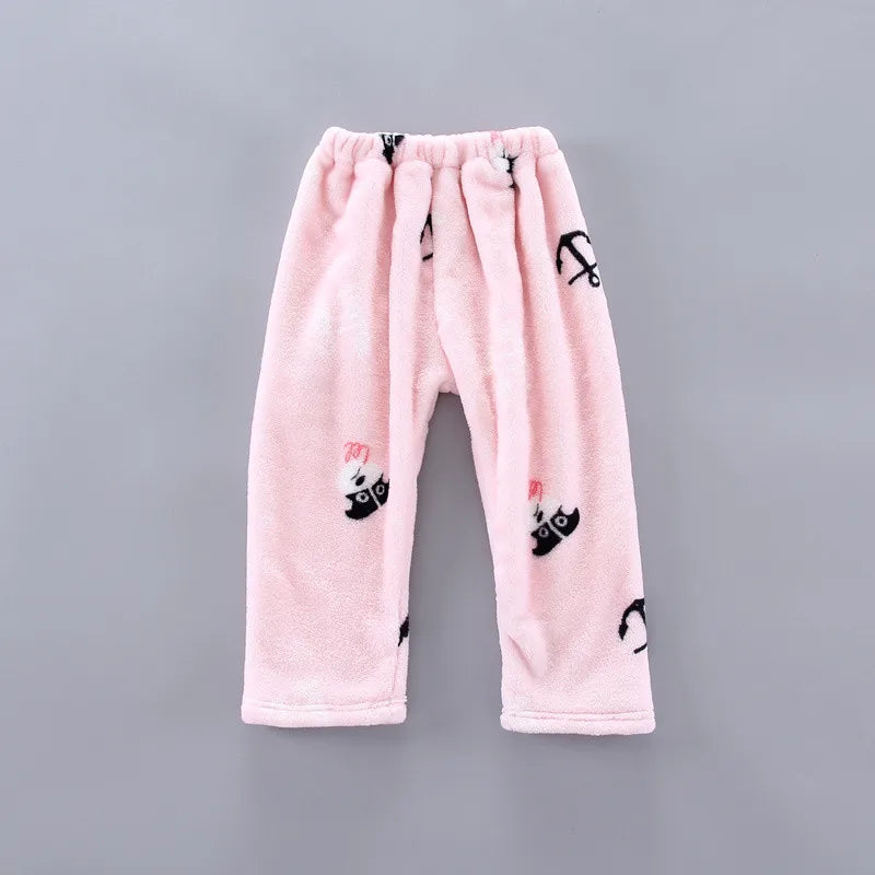 New Winter Flannel Kids Pajamas Sets Child Warm Sleepwear Cartoon Print Girls Boys Nightwear Children Pajamas Girls 1-5 Years
