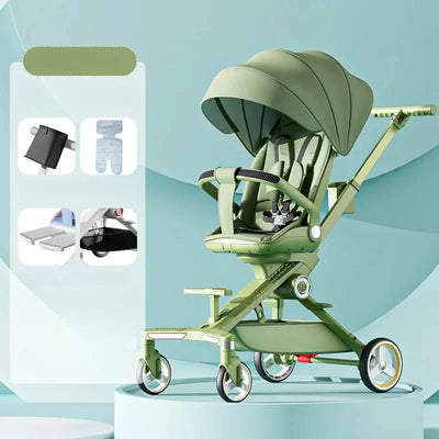 Baby stroller 0 to 3 years High view Shock absorption four wheels stroller folding Can sit or lie down lightweight baby stroller