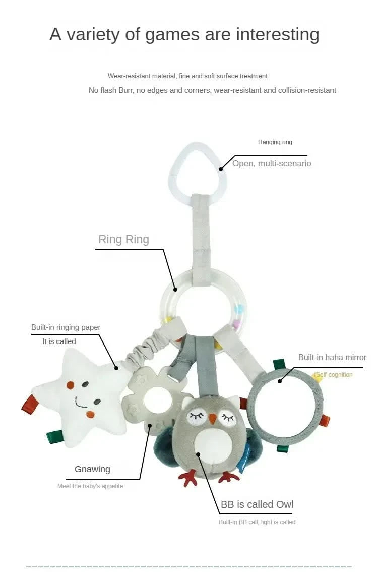 Baby Toys for 0 3 6 12 Months Rainbow Activity Plush Animal Stroller Hanging Toy for Baby Car Seat Crib Travel Sensory Baby Toys