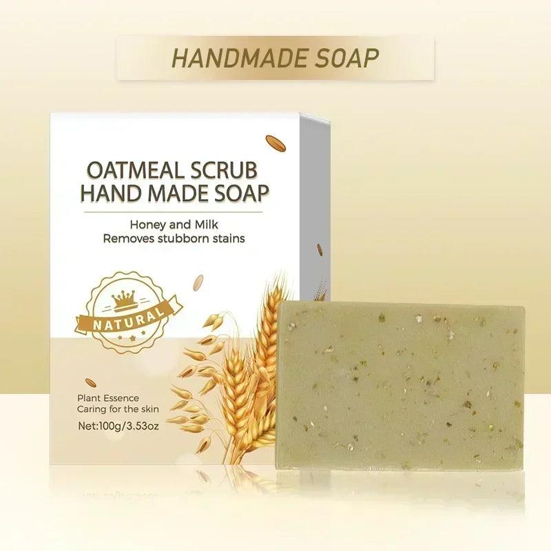 Handmade oat soap - natural gentle brightening exfoliating body facial