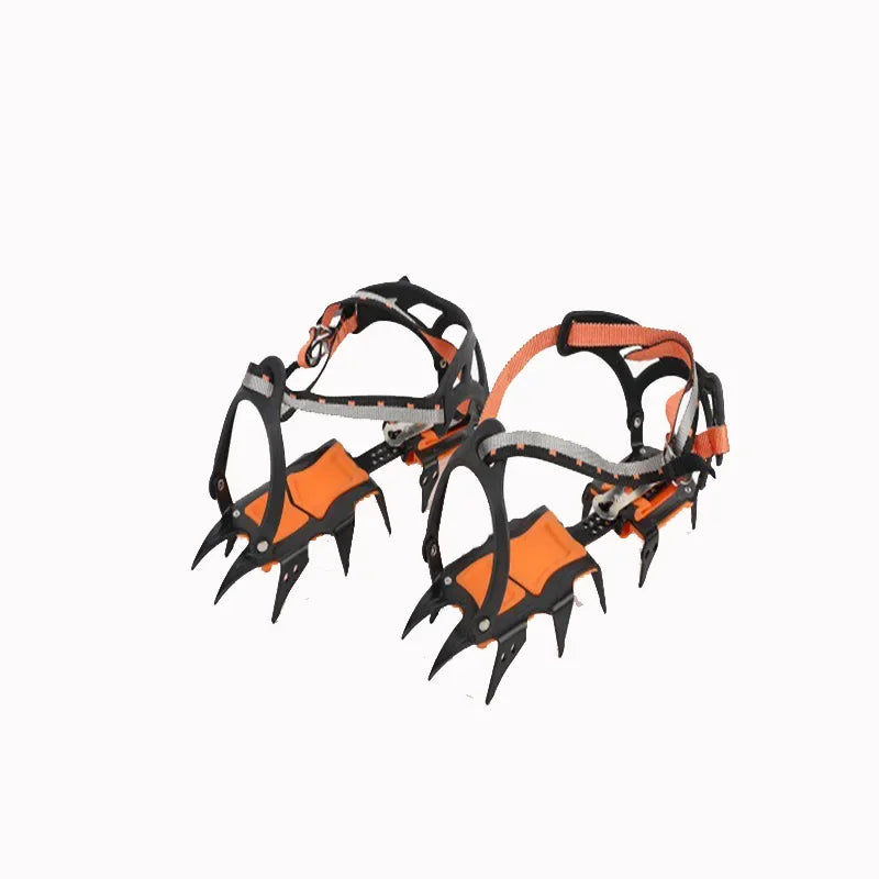 12 Tooth Ice Snow Crampons Anti-Slip Climbing Gripper Shoe Covers Spike Cleats Stainless Steel Snow Skid Crampon For Sport