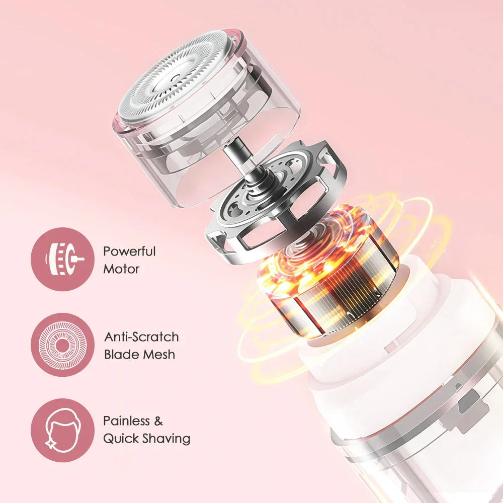 Electric Razors for Women Painless Ladies Epilator Facial Mustache Shaver Bikini Underarms Legs Trimmer Electric Hair Removal