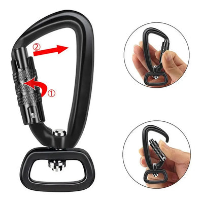 Mountain Climbing Carabiner Auto-Locking Twist Lock Caribeeners For Camping Shade Sail Accessories Rock Climbing Carabiner