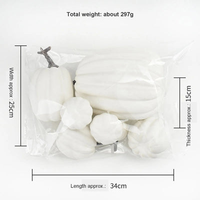 7pcs Thanksgiving Halloween Artificial Assorted Pumpkins Thanksgiving Decorations Party Supplies Autumn Fall DIY Craft