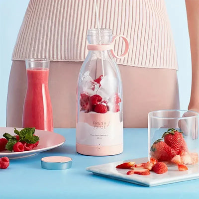 Portable rechargeable blender, hand-held blender (rechargeable &USB) suitable for making smoothies and juices, perfect gift.