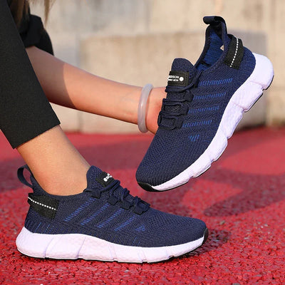 Women's Running Shoes Breathable Mesh Fabric Fashionable Sneakers Lightweight Casual Versatile Luxurious Men's Tennis Flat Shoes