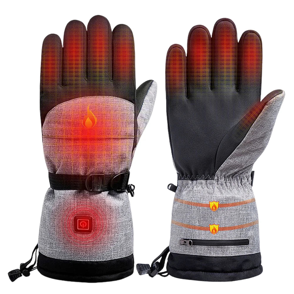 Electric Heated Gloves Rechargeable Waterproof Thermal Gloves Winter Ski Motorcycle Gloves Hand Warmers Electric Heated Equipmen