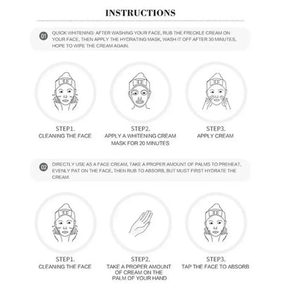 Powerful Whitening Freckles Face Cream Dark Spot Corrector Removal Melasma Fade Melanin Pigmentation Brighten Skin Care Products