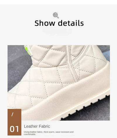 Kalsooni 2024 Winter Velvet Thick Warm Shoes Waterproof Platform Snow Boots for Women