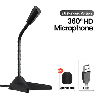 USB/3.5MM Laptop Microphone Desktop Microphone Gaming E-sports Conference Recording E-learning Mic Voice Mic For Desktop PC