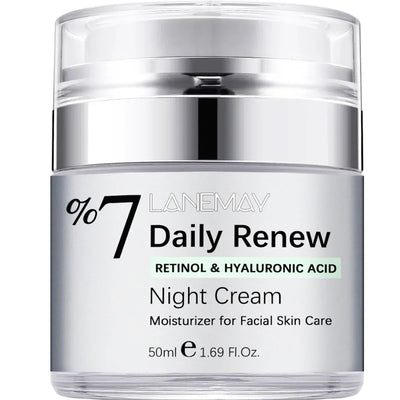 Retinol & Hyaluronic Acid Night Cream - Daily Repair, Hydrating & Anti-Aging Collagen Facial Cream Aloe Vera Gel