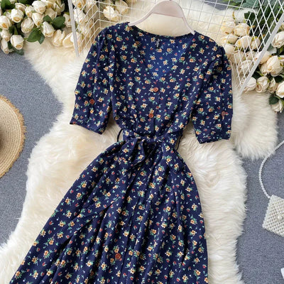 Korean Red elegant sexy Dress women Summer Autumn V-neck polka dot midi dress waist split dress vestidos de fiesta clothes