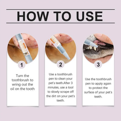 Pet Toothbrush Pen Teeth Clean Fresh Breath Pet Toothbrush Paste Brush One Easy To Use Cat Tooth Brush ToothbrushSet Accessories