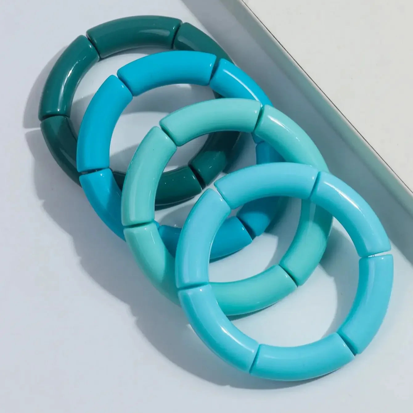 4 pieces/set Acrylic Colorful Brown Bamboo Chunky Bangles Set for Women Resin Statement Bracelet Bangle 2025 Jewelry Gifts