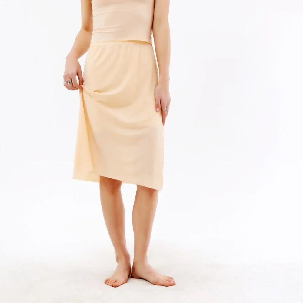 Fashion Women Under Dress Comfortable Summer Ladies Slip Skirt Lace Half Slips Lingerie Satin Skirt Petticoat