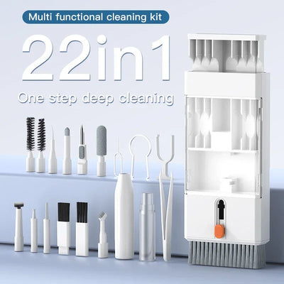 22 in 1 Cleaning Kit Keyboard Cleaner Brush Bluetooth Earphones Cleaning Pen Earbuds Phones Laptop Cleaning Tools Keycap Puller