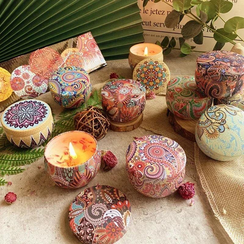 Scented candles jar vintage flower candle jars soy wax fragrance wedding birthday gift home decoration 20 kinds scents