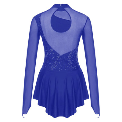 Women Modern Lyrical Dress Camisole Dance Costume Ballet Asymmetric High-Low Mesh Skirted Sleeveless Leotard Gymnastic Dancewear