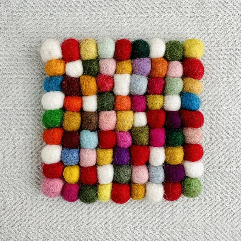 Wool Felt Singing Bowl Mat Handmade Colorful Sound Bowl Accessories Circular Musical Instrument Mats Square Seat Cushions