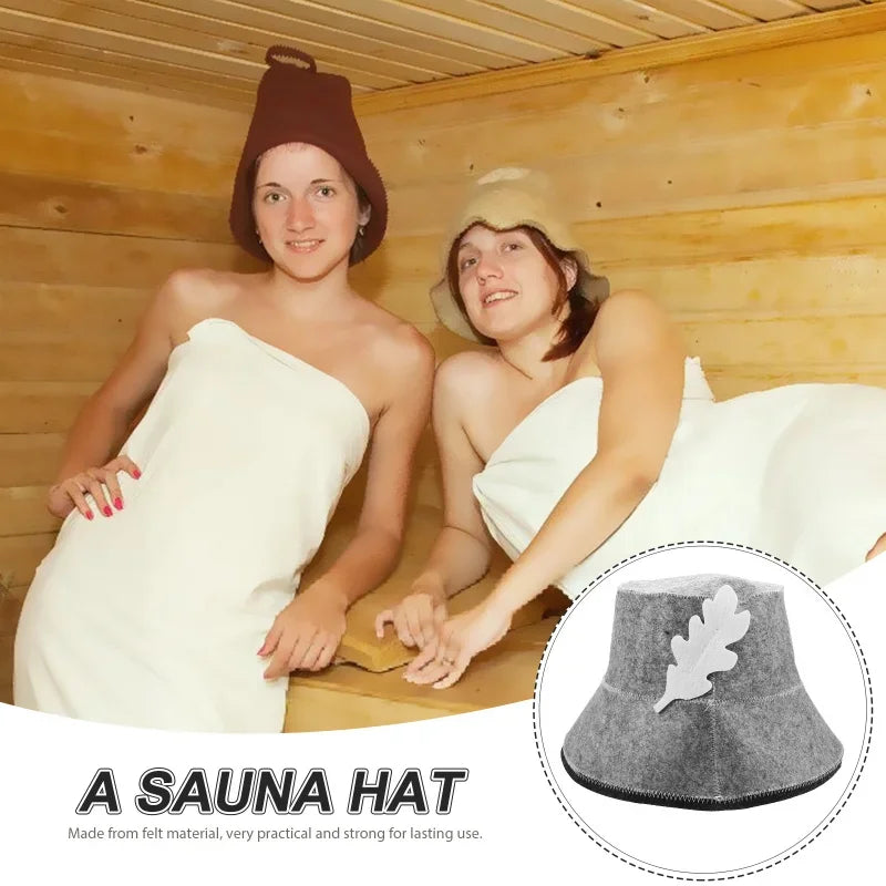 Felt Sauna Hat Portable Lightweight Bath Cap For Women Shower Spa Accessories Sweat Sauna Room Hat Travel