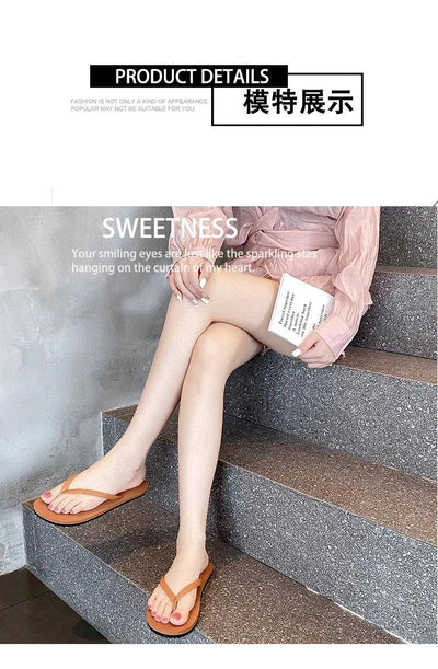 Women's Non-Slip Summer Flip Flops - Beach/Outdoor Casual Sandals, Fashion Slippers for Ladies, Comfortable Holiday Footwear