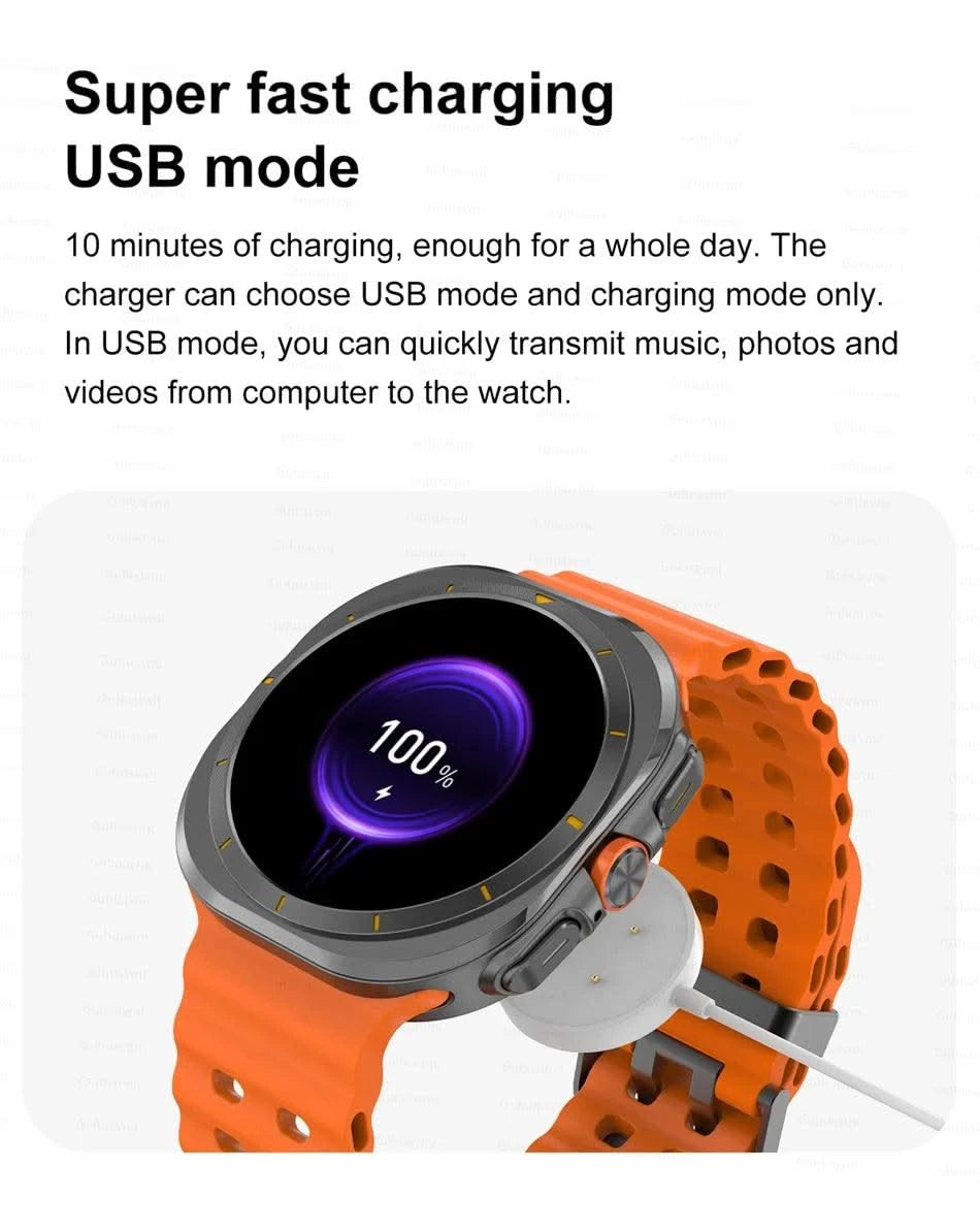 2025New Galaxy Watch 7 Ultra Smart Watch Men 32GB Memory GPS NFC AMOLED Screen Fitness Tracker Health Smartwatches For Samsung