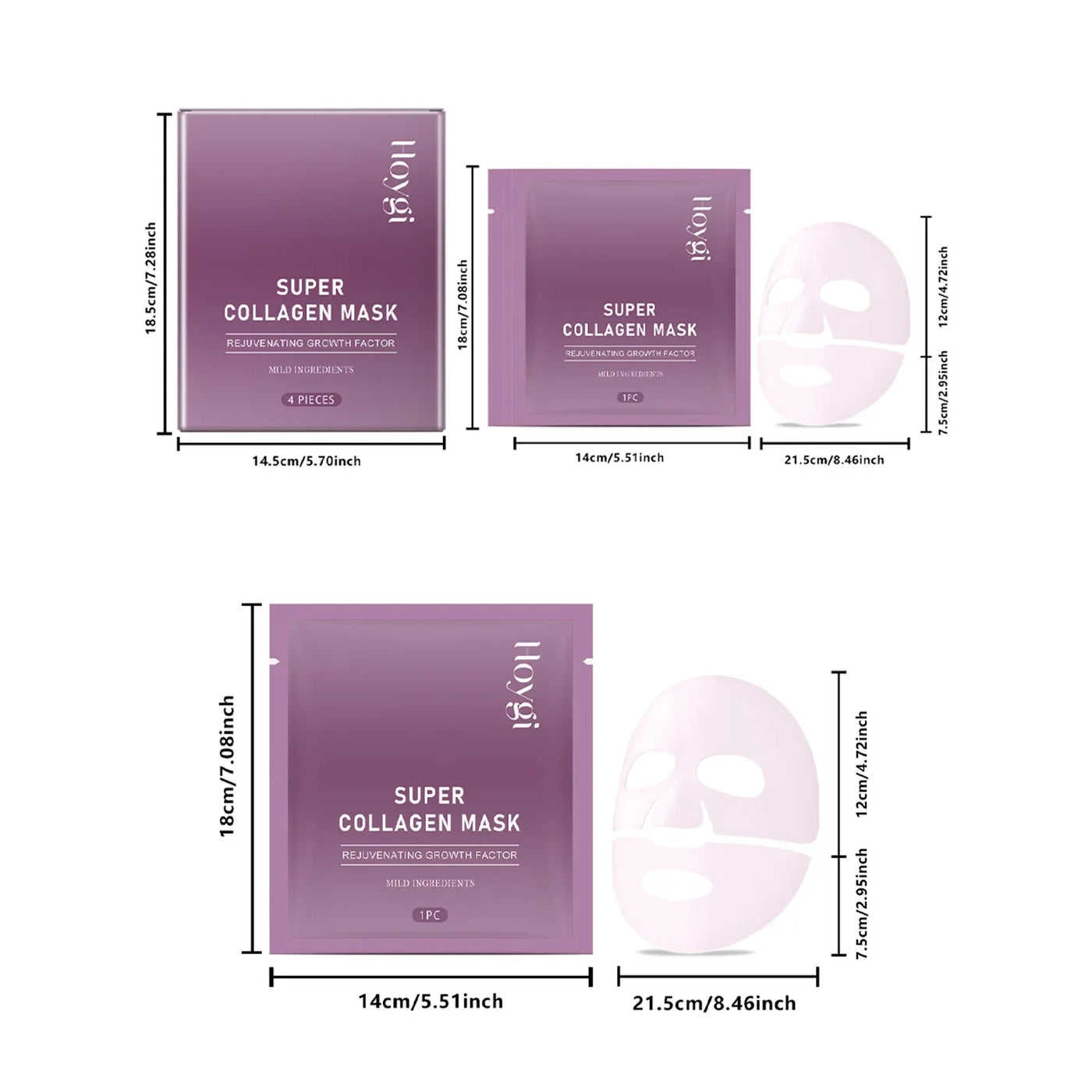 Collagen Face Mask Anti Aging Firming Moisturizing Refreshing Shrink Pore Brightening Overnight Mask Hyaluronic Acid Facial Mask