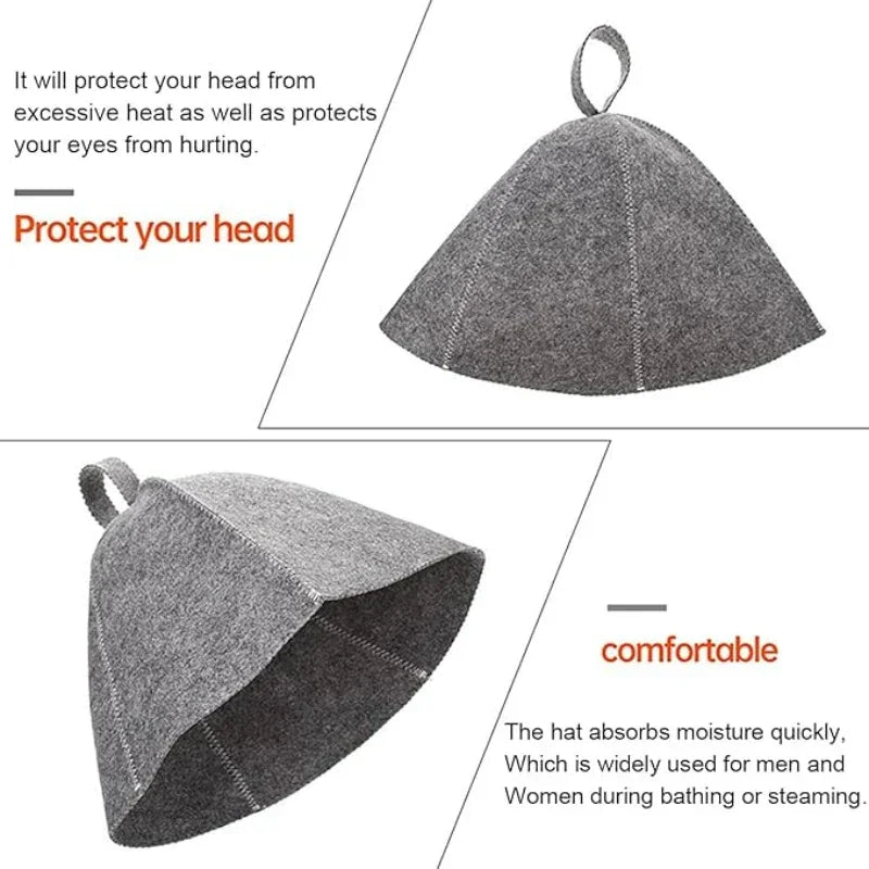 Sauna Hats, Sauna Caps Sauna Hats Sauna Accessories Felt Sauna Cap for Men and Women Home Sauna Steam Cap for Steam Room