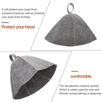 Sauna Hats, Sauna Caps Sauna Hats Sauna Accessories Felt Sauna Cap for Men and Women Home Sauna Steam Cap for Steam Room