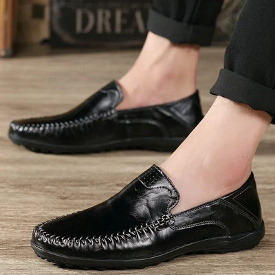Men Loafers Leather Shoes For Men Casual Shoes Moccasins Breathable Sneakers Men Driving Shoes Comfort Flats