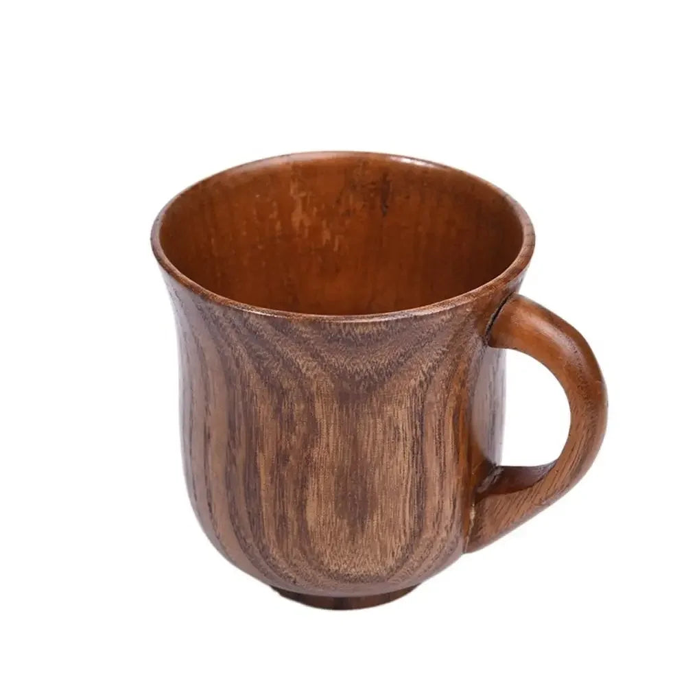 Drinkware Vintage Wooden Tea Cup Handmade Japanese Style Drinking Cup Solid Wood with Handle Wood Coffee Mug Home