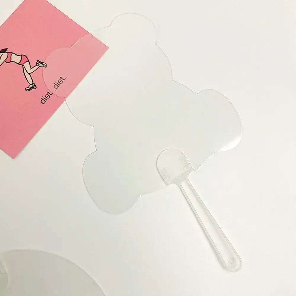 Easy Use DIY Transparent Hand Fans Handicrafts Portable DIY Blank Fan Cute Graffiti Fan Children's