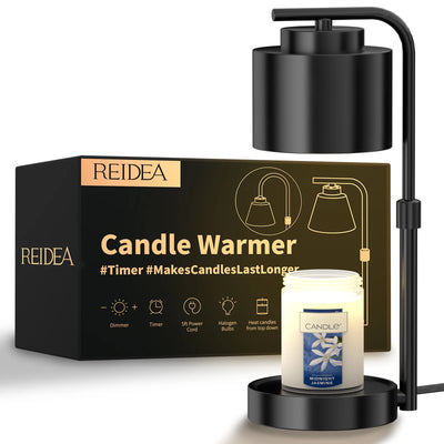 Candle Warmer Lamp with Timer, Dimmable Adjustable Height Wax Melt for Large 3 Wicks Scented Candles (Up to D-4 /H-5.5 inches)