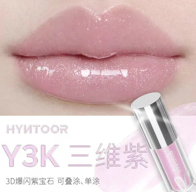 HYNTOOR Lip Gloss Shiny Shimmer Mirror Hydrating Moisturizing Water Shine Lipstick Nourishing Care Dewy Lip Makeup