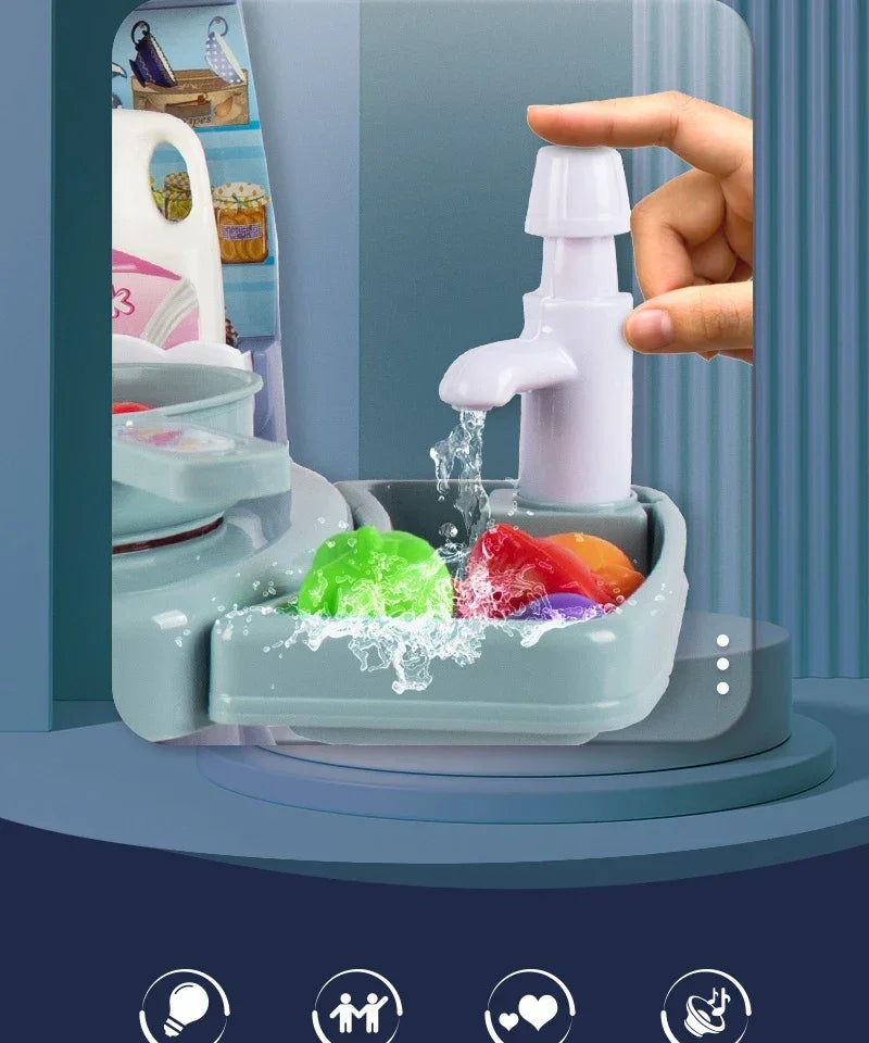 Simulated Kitchen Toys Kitchenware Lighting and Sounds Cooking Game Set Children Fun Educational Toy Educational Toys Boys Girls