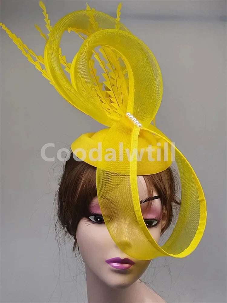 Ladies Royal Ascot Chapeau Cap Wedding Fascinator Hat Headpiece Women Church Party Pillbox With Headband Bride Party Fascinators