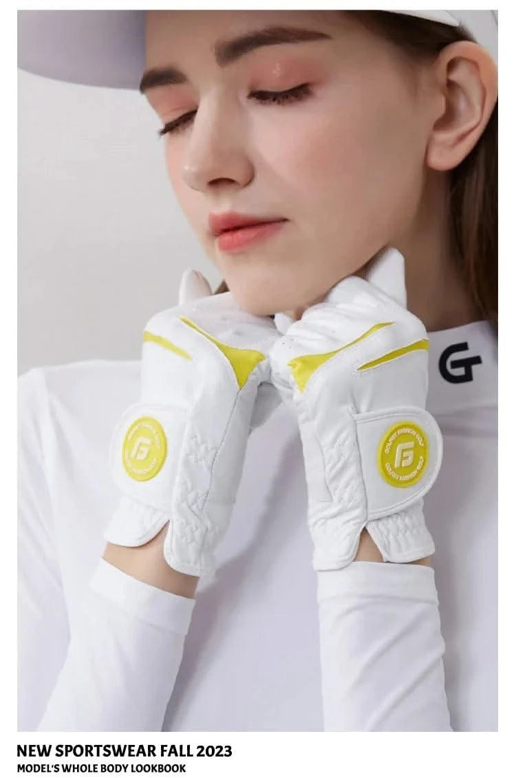 Golfist 1 Pair Golf Gloves For Women Left Hand Right Hand Gloves Ladies Breathable Soft Leather Mittens Anti Slip Sports Aids