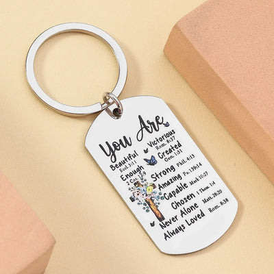 1Pc Christian Gifts for Women Friendship Gifts for Women Friends Female Besties Inspirational Christian Keychain for Best Friend
