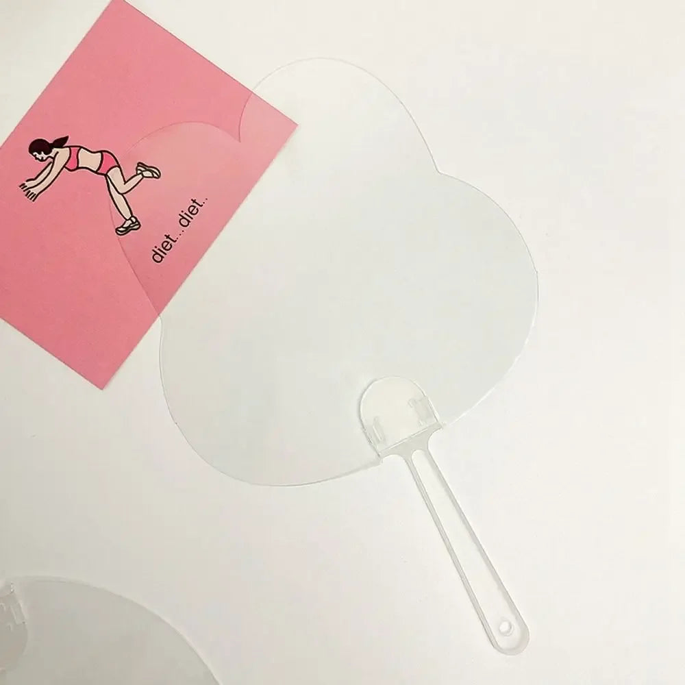 Easy Use DIY Transparent Hand Fans Handicrafts Portable DIY Blank Fan Cute Graffiti Fan Children's