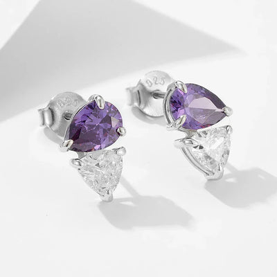 fine jewelry Sterling 925 silver jewelry wholesale Pear Cut Water Drop Zircon Stud Earrings Fine Jewelry for Women