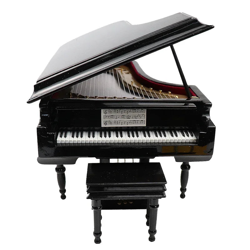 Handmade Wooden Musical Instruments Collection Decorative Ornaments Mini Piano Miniature Model Decoration Gifts