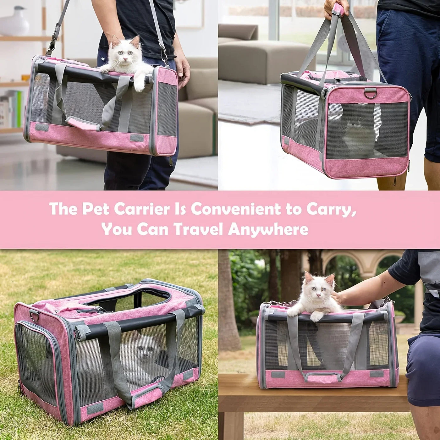 Pet Carrier for Large and Medium Cats Soft-Sided Pet Carrier for Big Medium Cats and Puppy Dog Carriers Cat Carriers