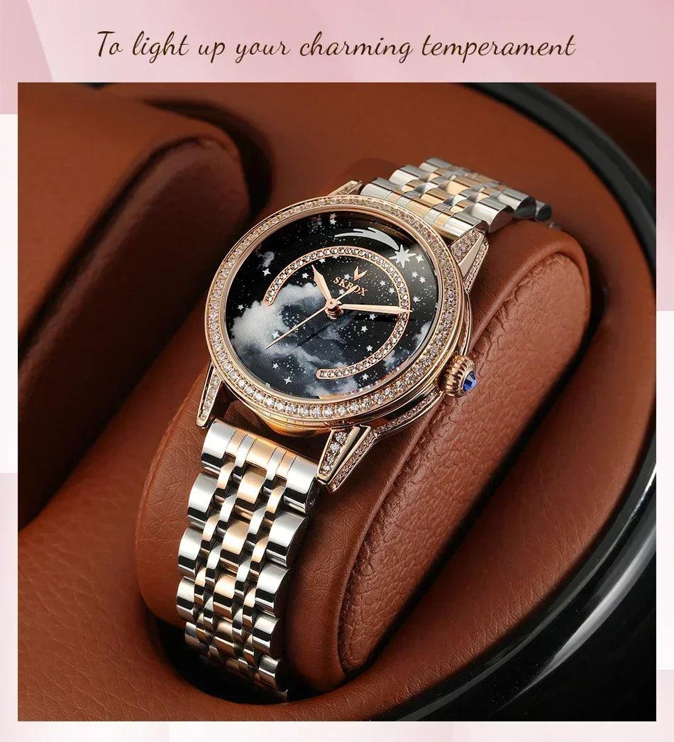 2024 high end luxury diamond watch women mechanical automatic movement ladies watches stainless steel fashion women’s