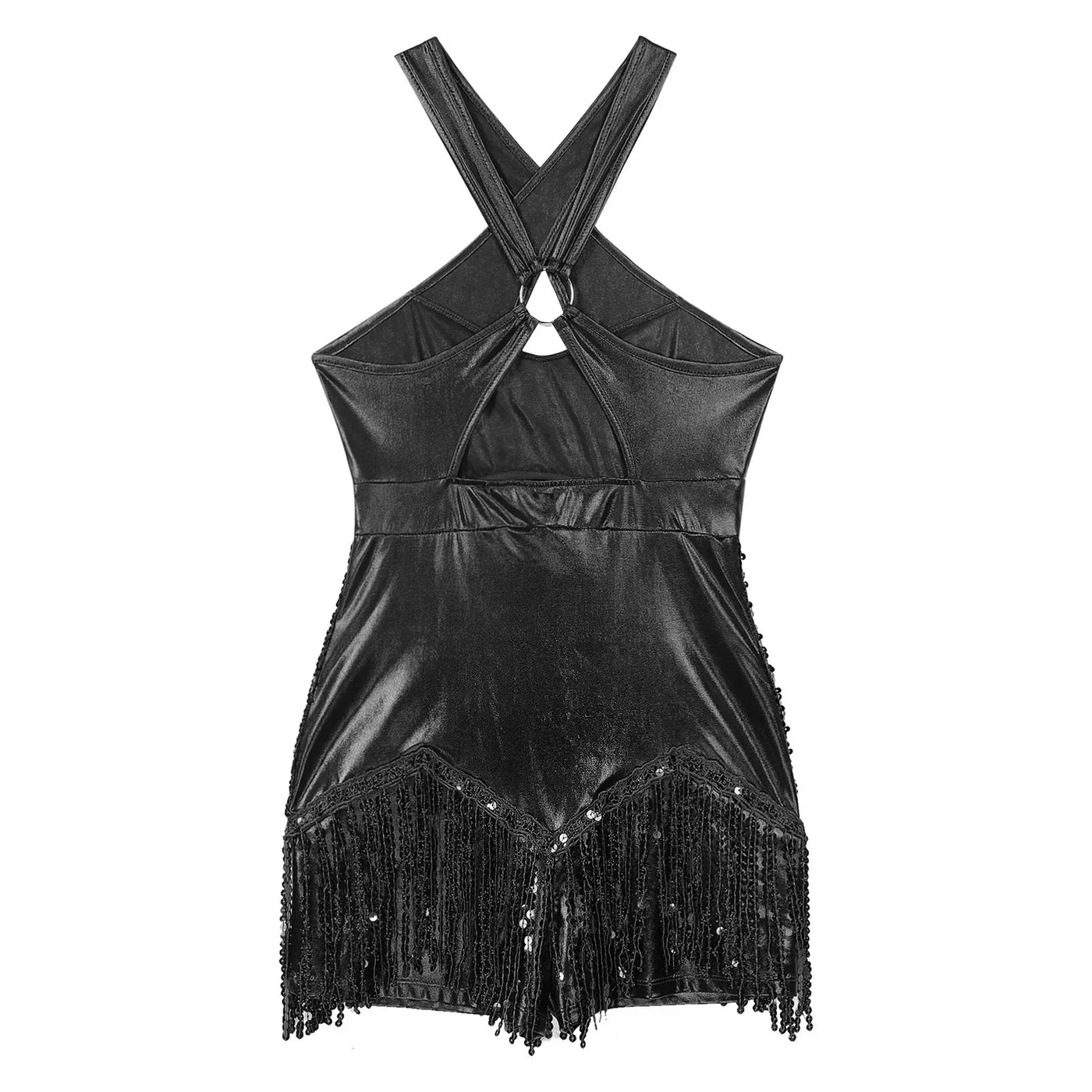 Women's Sequin Dance Dress Latin American Dance Costume Body Sleeveless Classical Samba Rumba Dresses Jazz Ballerina Dancewear