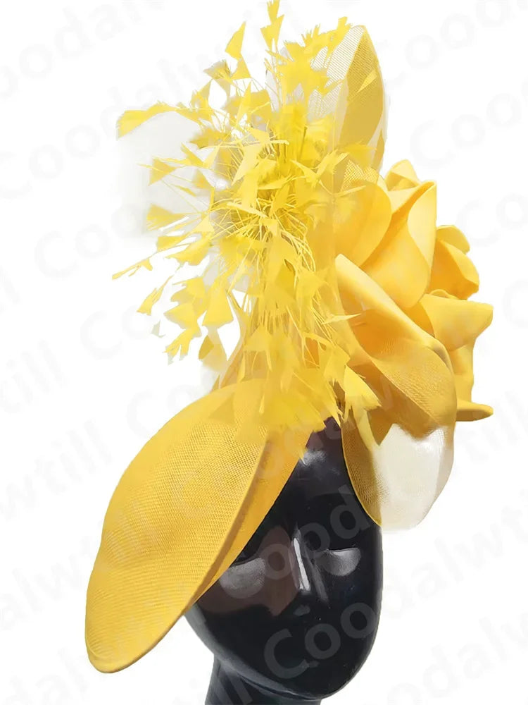 Royal Ascot Big Fascinator Derby Hat Women Kentucky Derby Headpiece Flower Wedding Fascinators Hats Hair Clip Ladies Chapeau