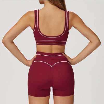 Seamless Yoga Set Sports Fitness Peach Beauty Leggings for Women