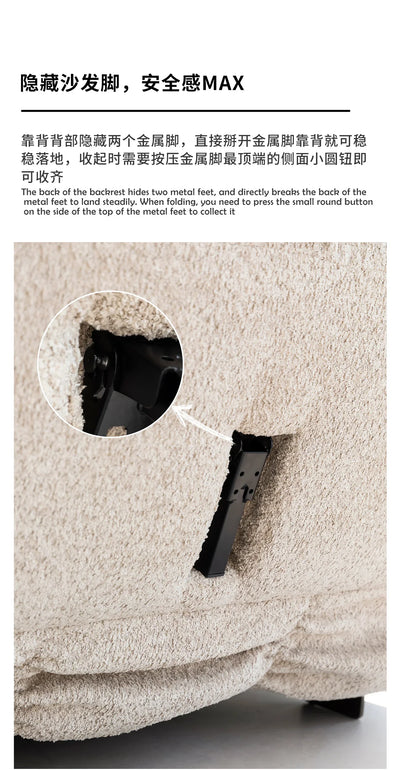 Alpaca Velvet Creamy Style Sofa Bed Foldable for Small Rooms Multifunctional for Lounging Sleeping Lazy Comfort Furniture FYLS